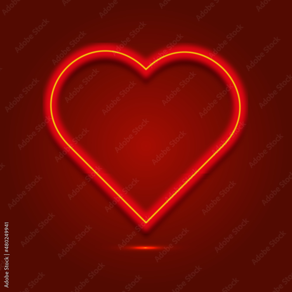 Valentine's Neon heart,Vector Illustration Valentine's Neon heart,Vector Illustration