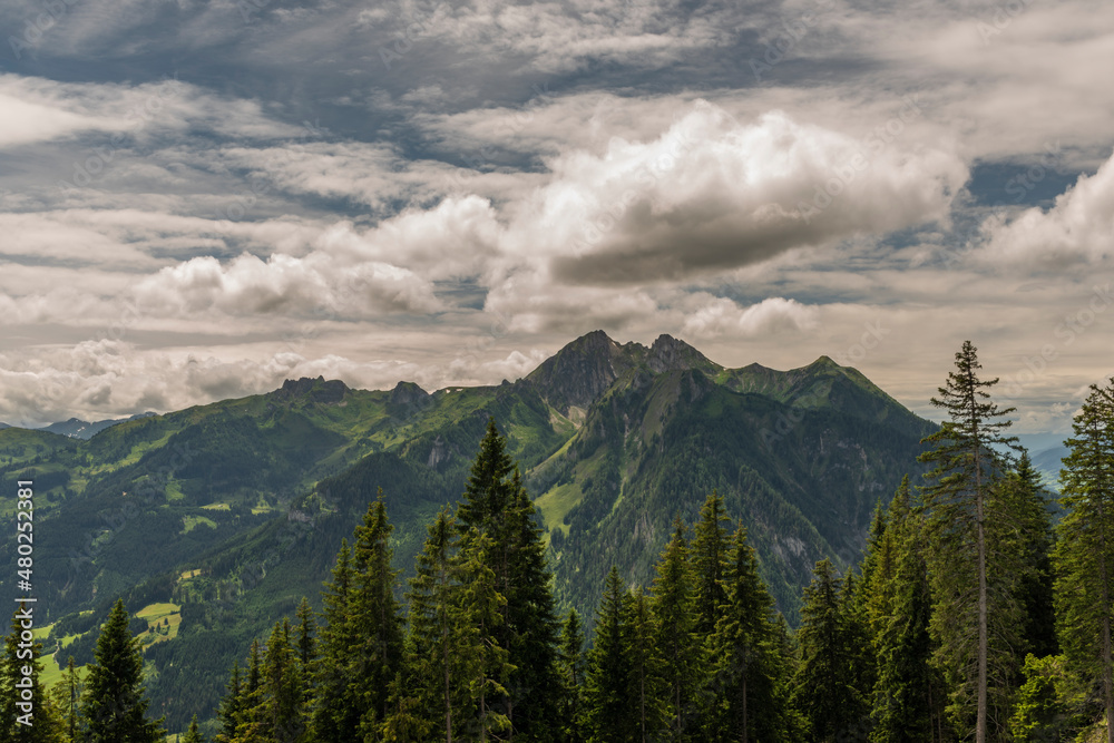 Austria mountains near Sankt Johann im Pongau in cloudy day