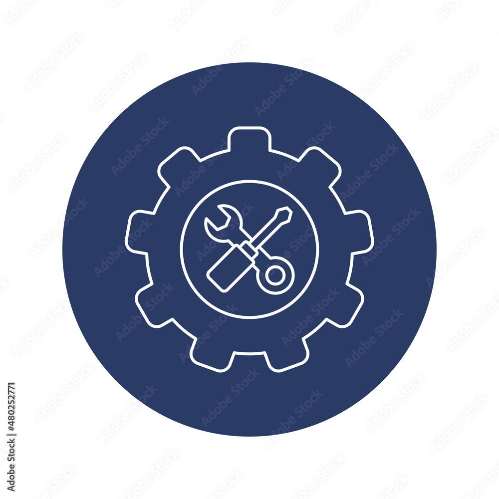 gear and wrench repair maintenance icon gear and wrench repair maintenance icon