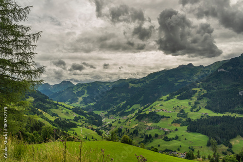 Austria mountains near Sankt Johann im Pongau in cloudy day