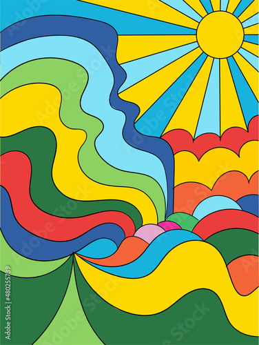 Concept of psychedelic landcsape