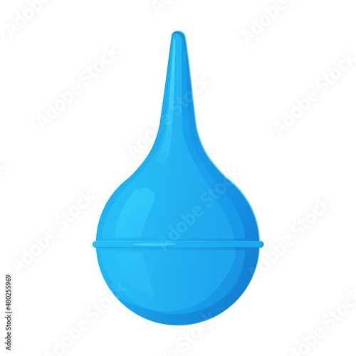 Blue rubber enema or clyster. Medical cleaning body detox tool.