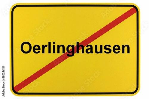 Illustration eines Ortsschildes der Stadt Oerlinghausen photo