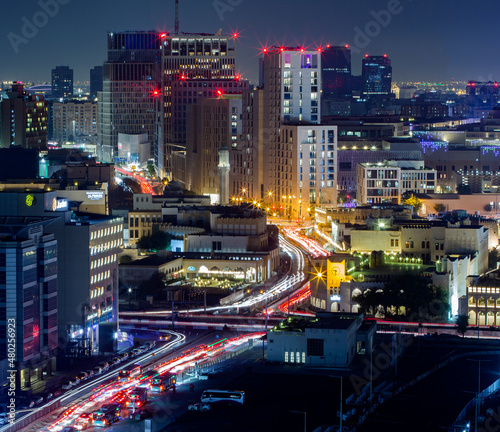 Photography Traffic Trails - Rush Hour - Doha - Qatar - Street.
