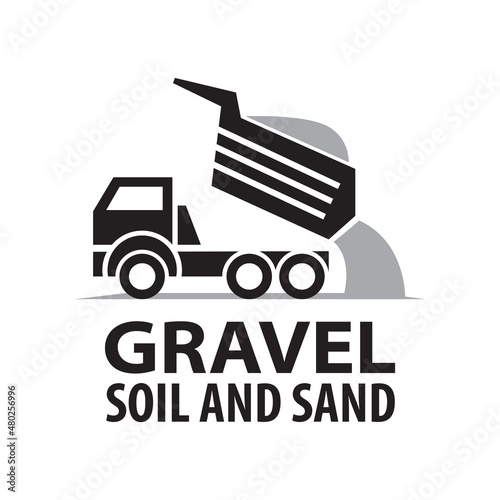 Vector logo of sand, gravel and soil extraction