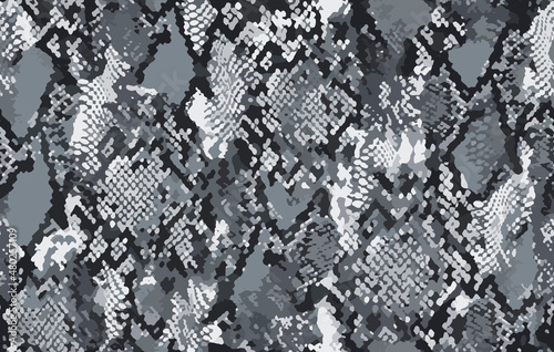 Full Seamless Snake Texture Animal Skin Pattern Vector. Anthracite snake leather design for textile fabric print. Snake leather pattern for bag, shoes, tight, dress and fabric.