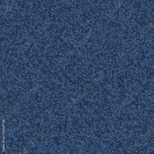 Full Seamless Denim Pattern Vector. Vintage Jeans Fabric Texture Print