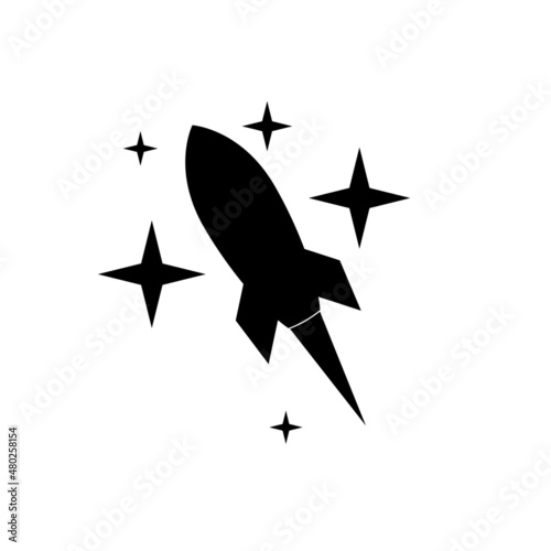Rocket icon isolated on white background