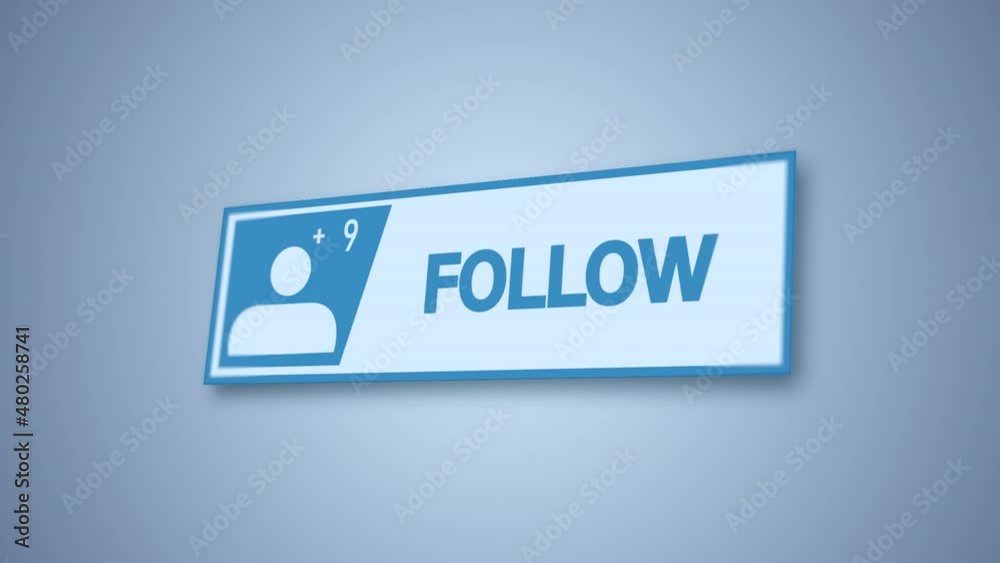 Social Media Following Trend Concept. 3D Button With Text Follow And User Symbol Counts Number Of Followers Social Media Following Trend Concept. 3D Button With Text Follow And User Symbol Counts Number Of Followers