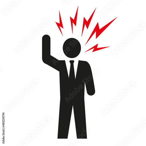 Icon depicting an angry person 