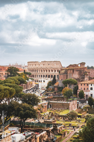 the roman colosseum view of the city 