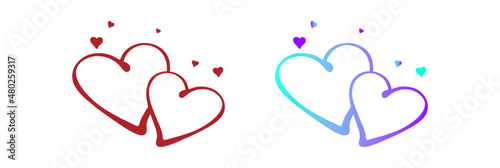 Par de corazones - B Degradado Aqua Morado