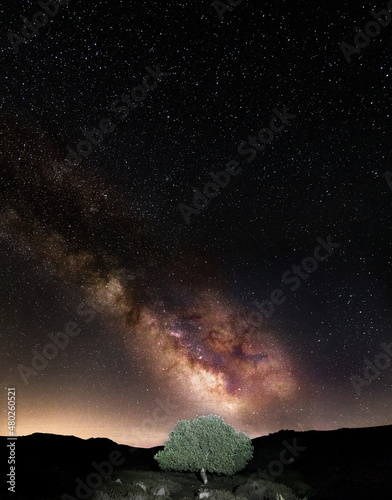 Via Láctea, Milky Way and Stars seen in the Mountains at Serra da Freita