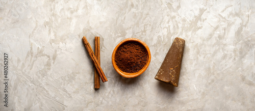 Mexican pot coffee with cinnamon and piloncillo photo