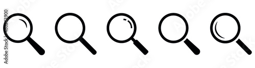 Magnifying glass icons collection. Search line icon. Vector illustration isolated on a white background. Editable Stroke