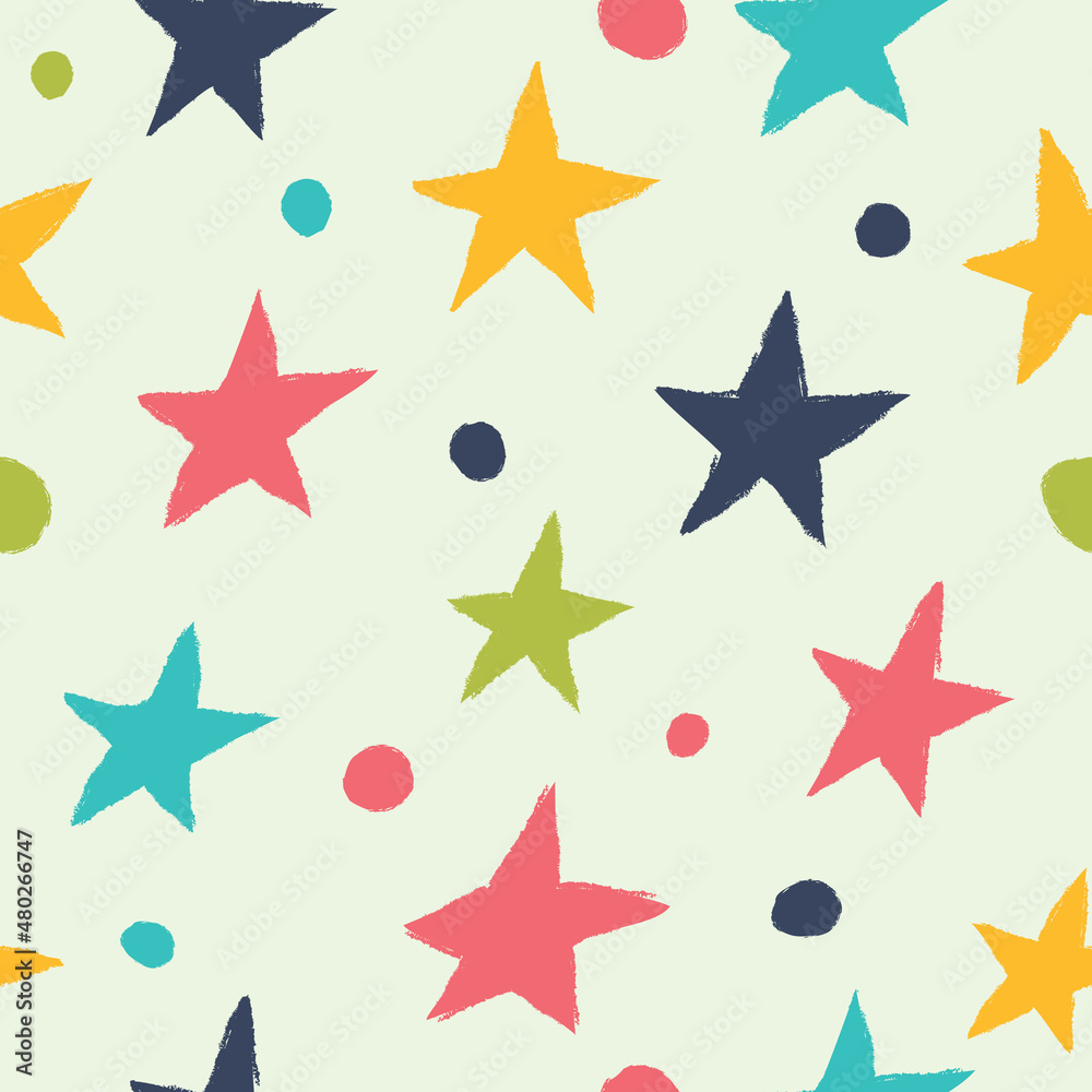 Seamless background with stars. Drawn with a dry brush and ink. Seamless background with stars. Drawn with a dry brush and ink.
