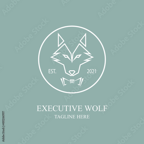 wolf logo executive template design vector for brand or company and other