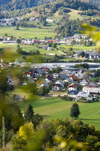 Picturesque view of a European village, vertical photo