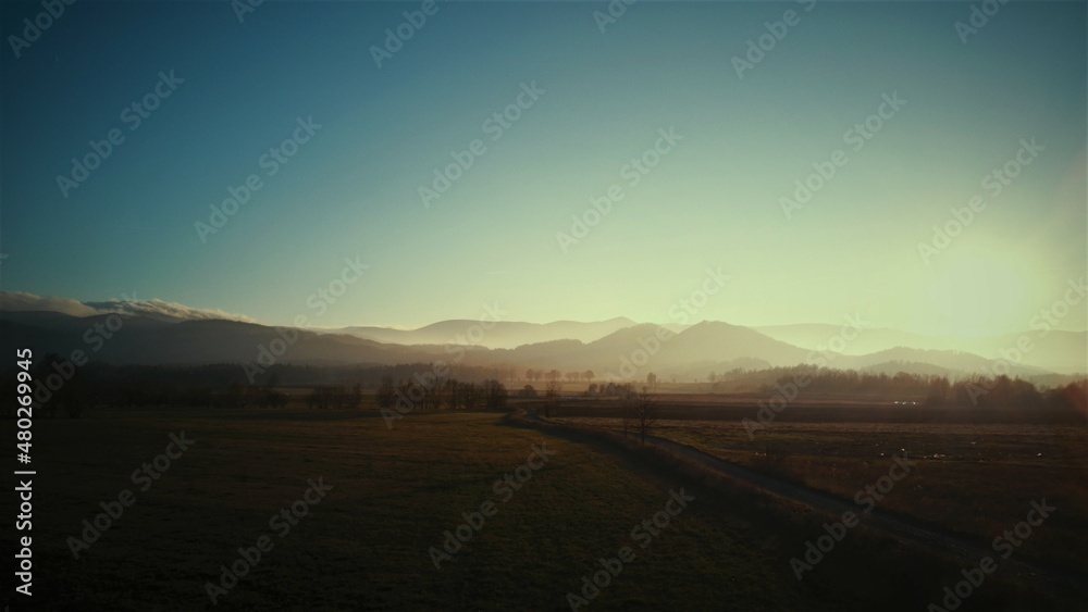 Lolobrigida - The Giant Mountains, Krkonoše or Karkonosze - Sunset drone photo