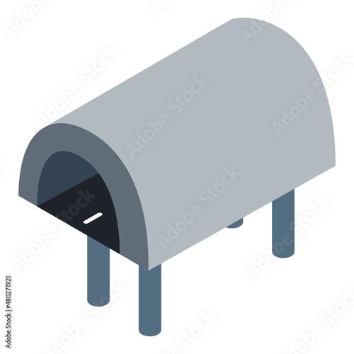 Road tunnel icon isometric vector. Motorway highway tunnel entrance icon. Modern empty highway road, automobile bridge, arched tunel, transport infrastructure