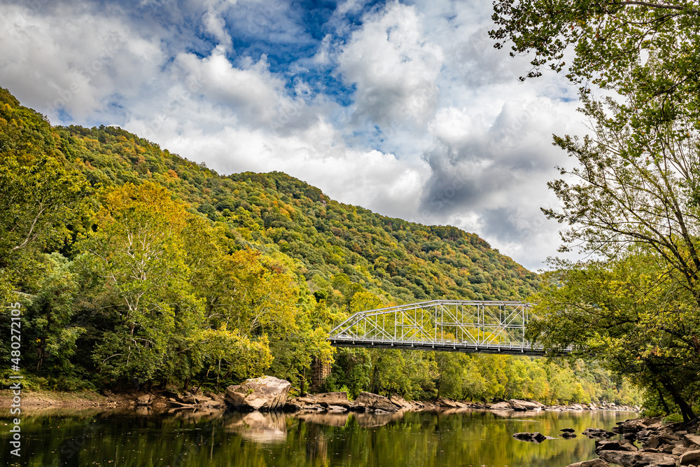 Obraz premium Fayette Station Bridge New River National Park