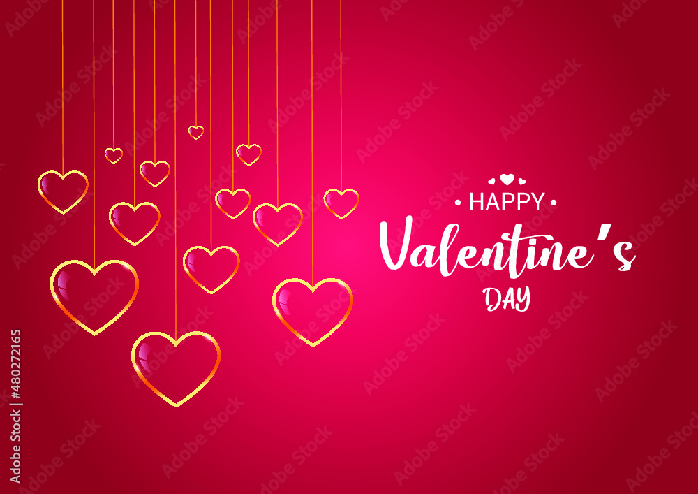 Happy valentine's day background with golden hearts Free Vector Happy valentine's day background with golden hearts Free Vector
