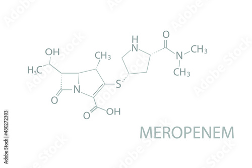Meropenem molecular skeletal chemical formula.