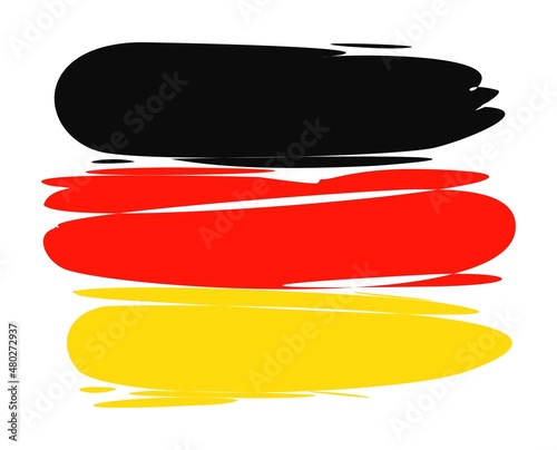 germany flag icon, sloppy brush strokes