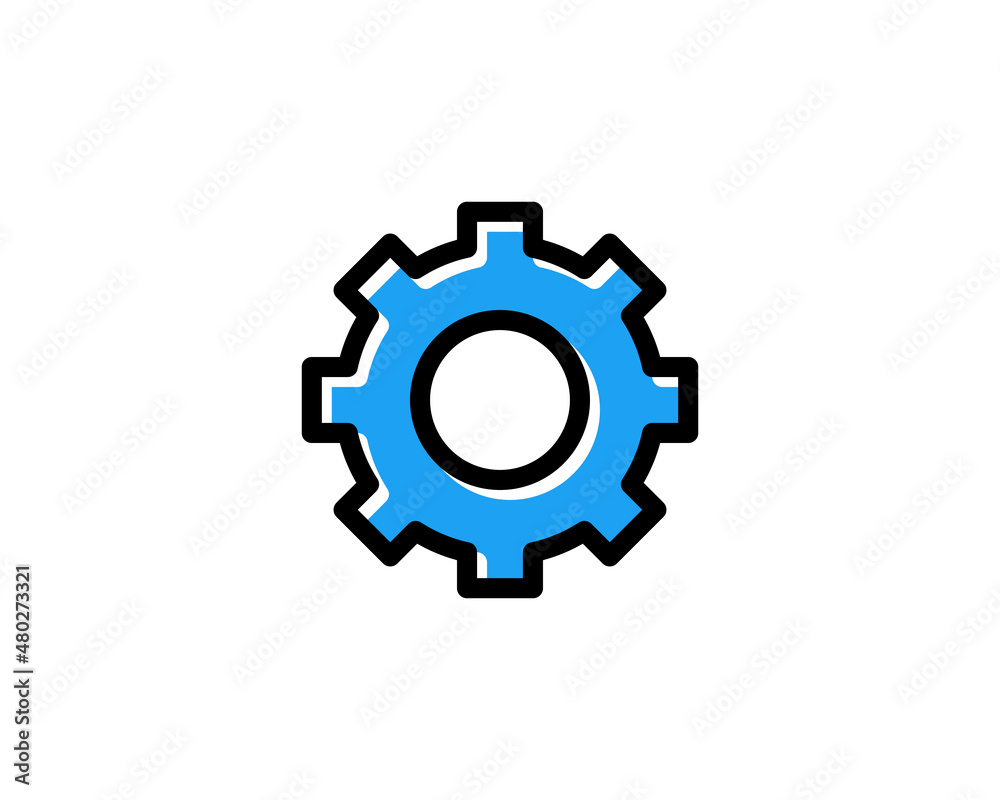 Settings isolated vector icon. Gear symbol. vector icon Gear tool or button for web application or UI. vector icon Trendy flat style