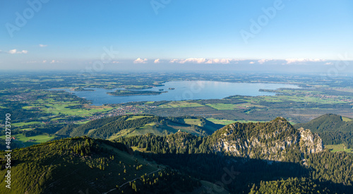 Idyllic Chiemsee in summer, Chiemgau, Bavaria, Germany, Europe