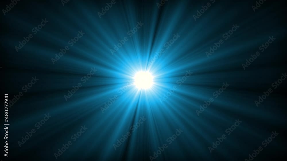 Bright light in the centre of frame with light rays glistening on the outside. Ball of light graphic background element.