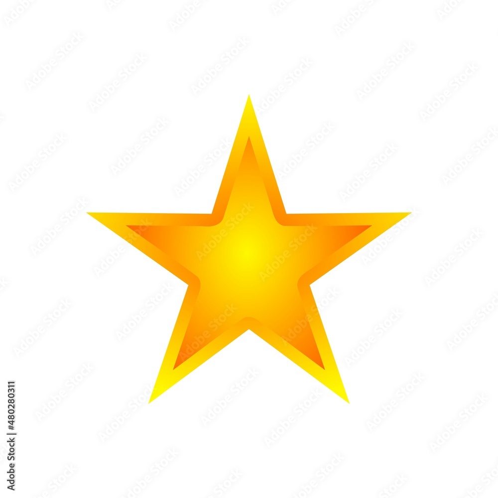 Shiny yellow star. Achievements for the game. For mobile applications. Vector illustration Shiny yellow star. Achievements for the game. For mobile applications. Vector illustration
