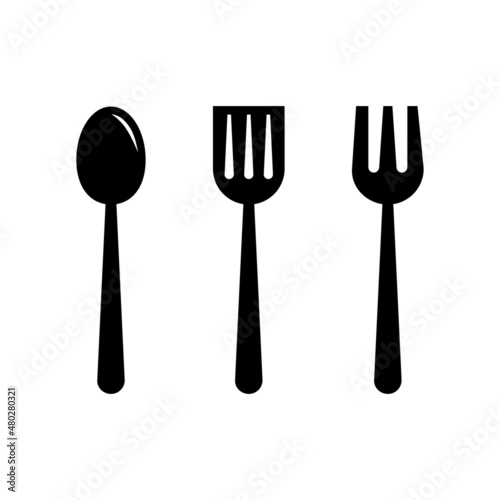 Fork, spoon and spatula icon vector. Symbol, logo illustration
