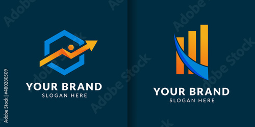 gradient accounting logo Template collection