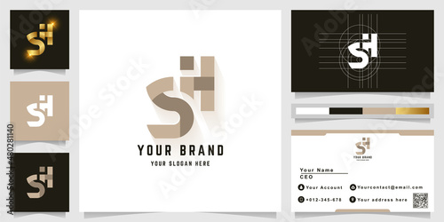 Letter SH or SiH monogram logo