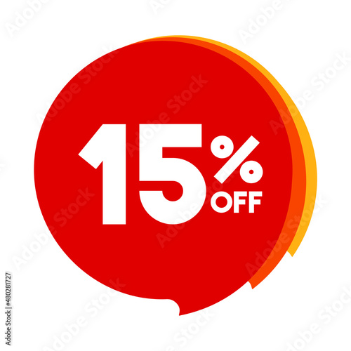 15 off sale red orange and yellow balloon on a white background