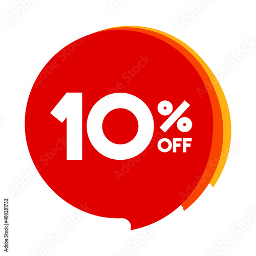 off sale red orange and yellow balloon on a white background