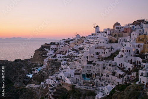 Late sunset view of Oia, Santorini © s.a.m.