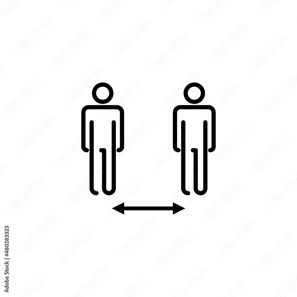 Social distance icon. social distancing sign and symbol. self quarantine sign Social distance icon. social distancing sign and symbol. self quarantine sign
