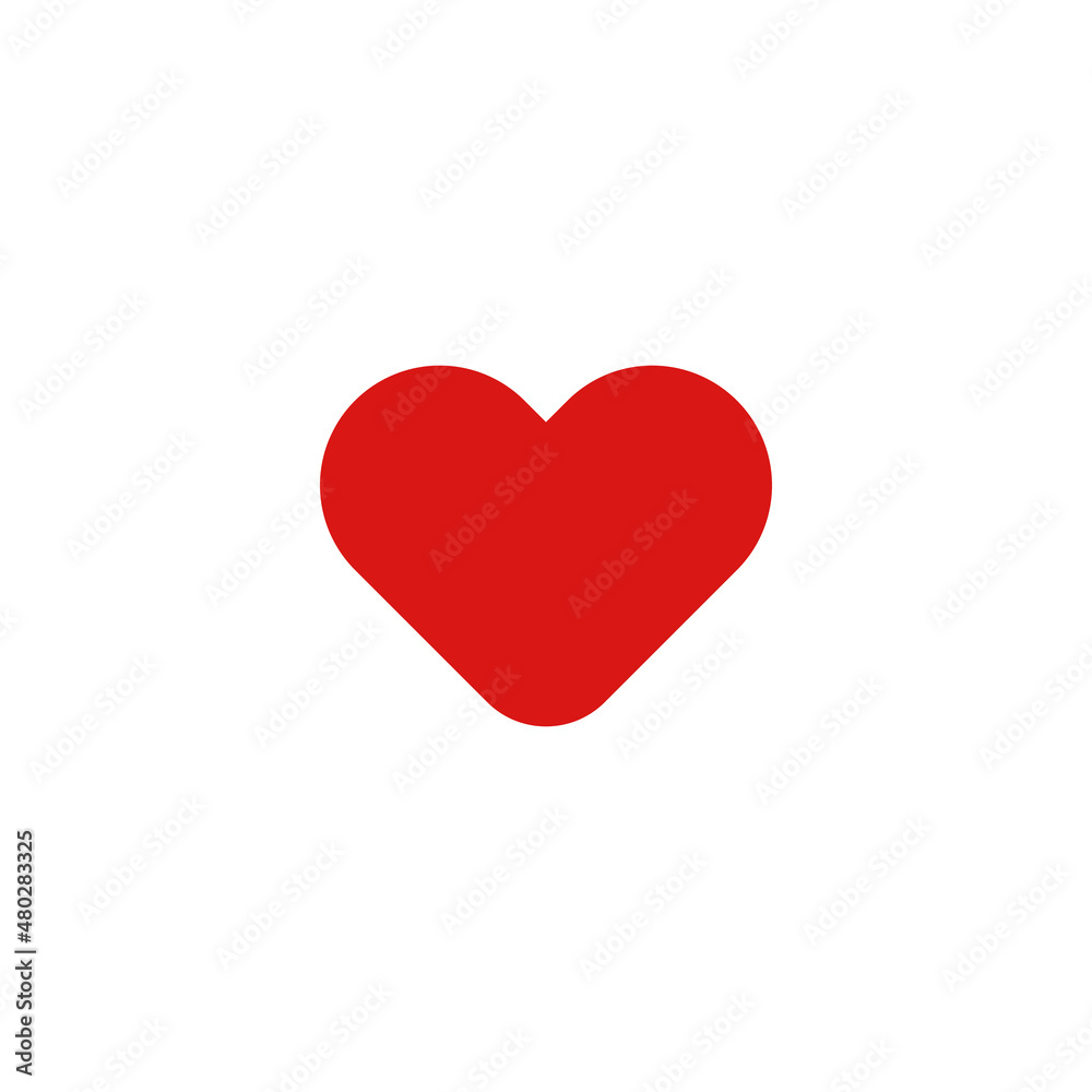 Small red heart icon. Vector.