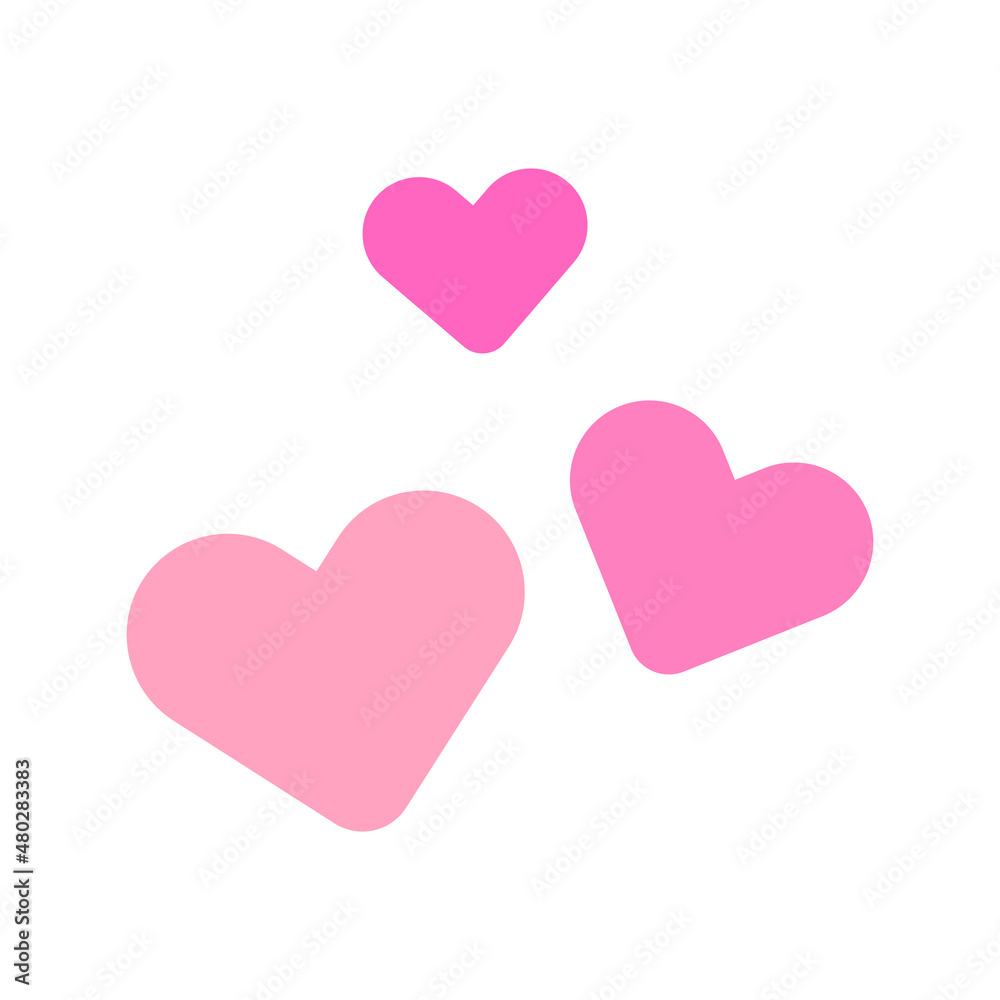 Pink heart symbol icon. Vector.