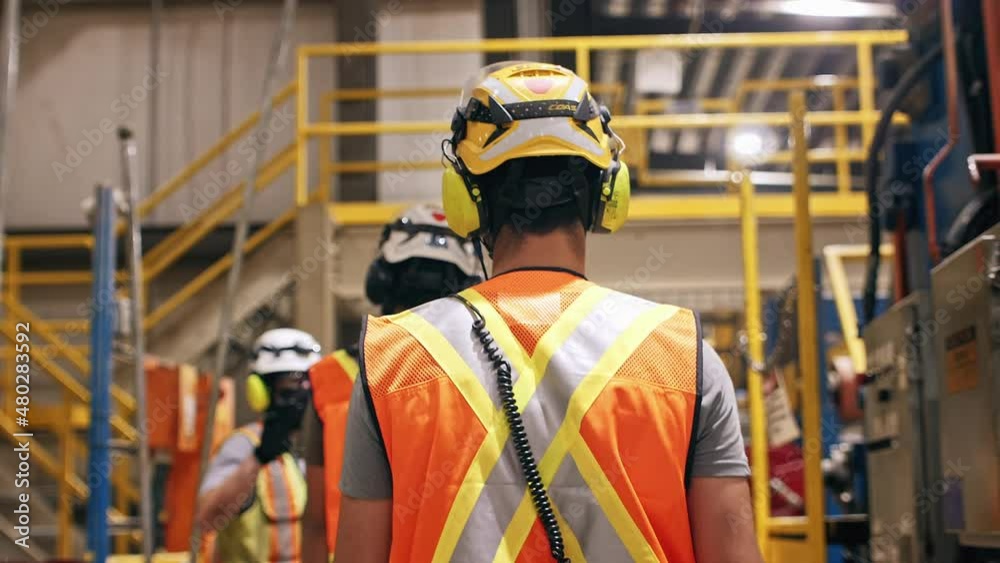 custom made wallpaper toronto digitalconstruction safety workers walking in slow motion through factory
