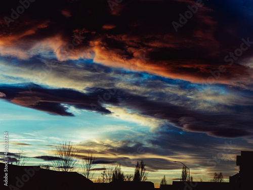 sunset over the neighborhood