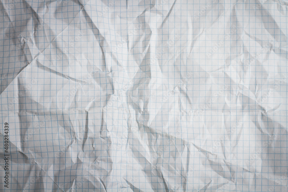 Fototapeta premium White sheet of paper. White textured sheet. Old paper top view. Grunge texture.
