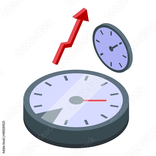 Performance management time icon isometric vector. Business finance. Report office