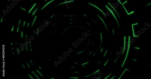 Abstract illustration background futuristic digital technology business innovation connect neon glow dot line loop geometric polygon plexus tunnel web secure big data internet network information