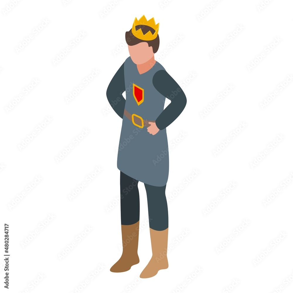 Medieval king icon isometric vector. Castle knight. Story history