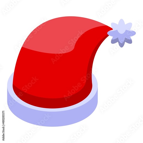 Santa hat icon isometric vector. Party cap. Happy celebration