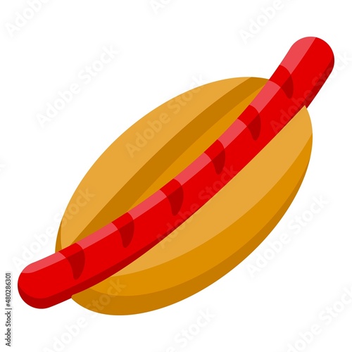 German hot dog icon isometric vector. Top food. German cuisine