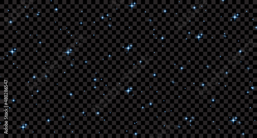 Blue night starry background. Vector horizontal design template. Dark night star background. Vector illustration